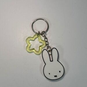 Miffy the Bunny White Keychain with Yellow Star Charm Accessory